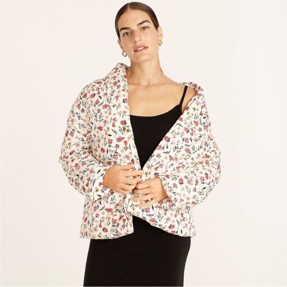J Crew Alps puffer jacket with PrimaLoft® in vintage floral size medium